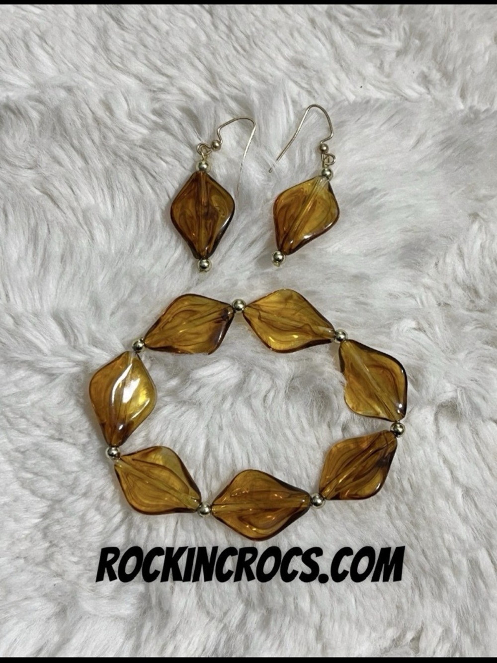 Amber Glow Statement Bracelet Set